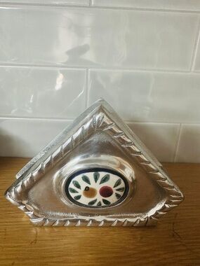 Vintage Mexican Pewter Napkin Holder